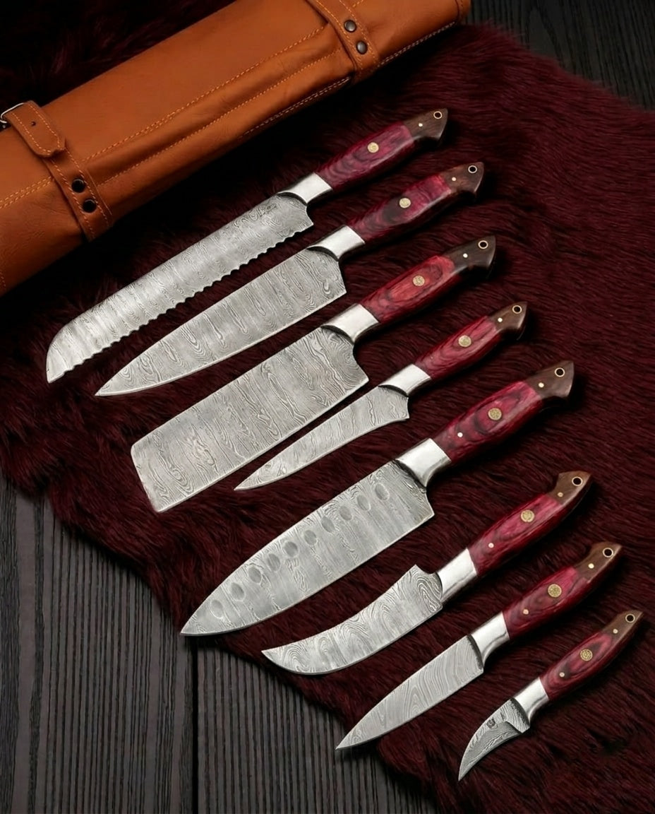 Premium 8-Piece Handcrafted Kitchen Knife Sets
