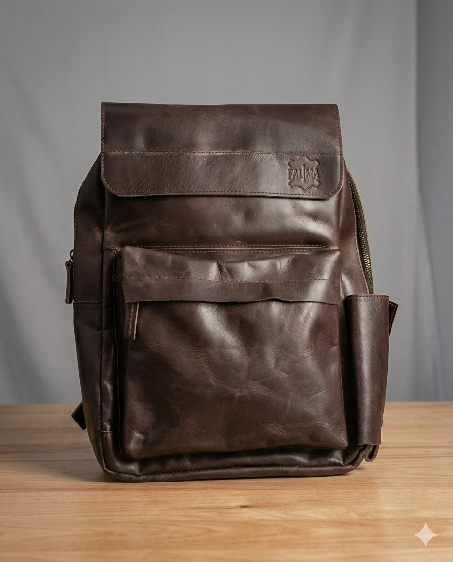 Handcrafted Vintage Genuine Leather Backpack | Minimalist Daily Travel Bag