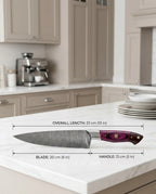 Premium Damascus Steel Chef Knife - Professional Japanese Kitchen Knife with Ergonomic Handle