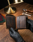 Premium Leather Bifold Wallet - Vintage Multi-Slot Zipper Card Holder & Coin Purse