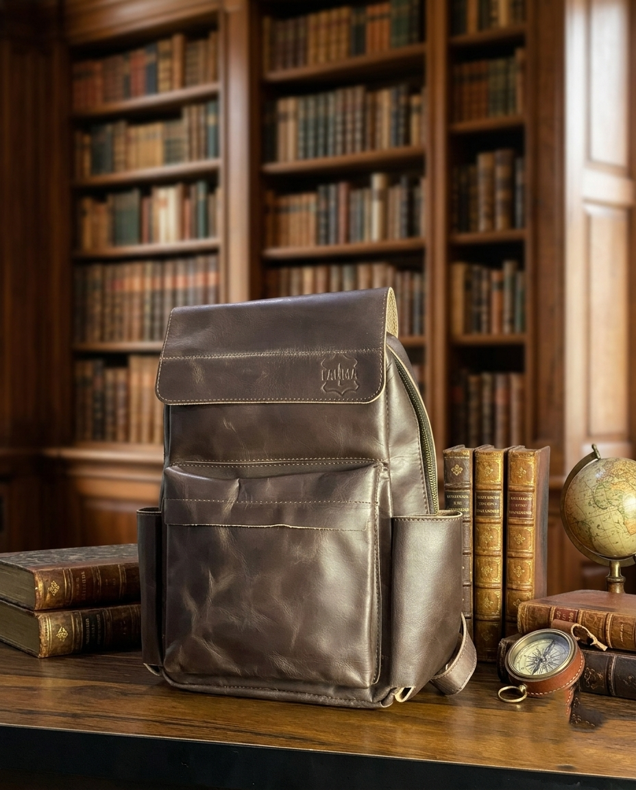 Handcrafted Vintage Genuine Leather Backpack | Minimalist Daily Travel Bag