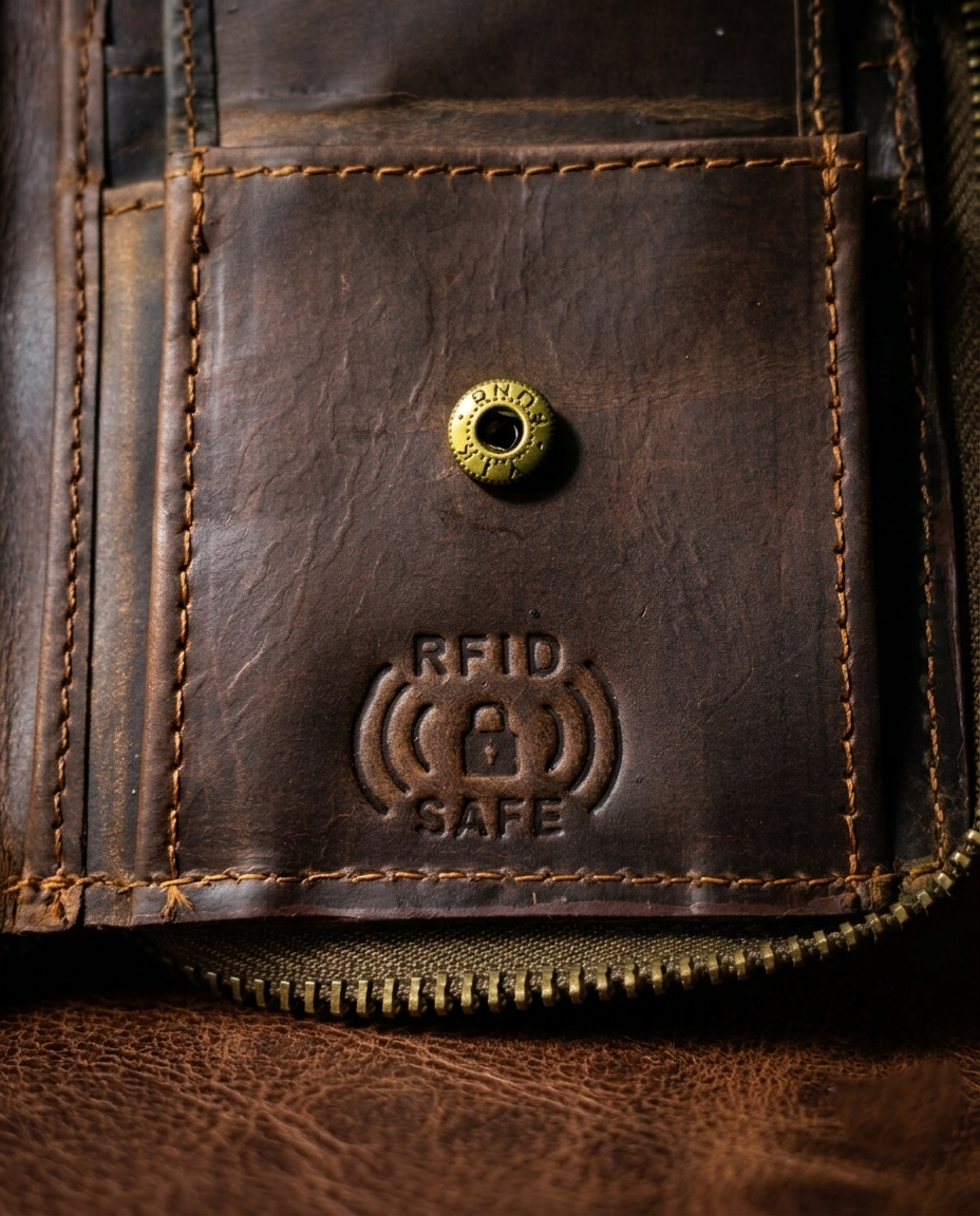 Premium Leather Bifold Wallet - Vintage Multi-Slot Zipper Card Holder & Coin Purse