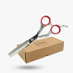 Japanese Stainless Steel Hair Thinning Scissors – 30-Teeth Professional Shears with Engraved Ergonomic Handle