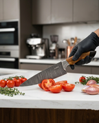 Premium Hand-Forged Chef Knife with Leather Sheath - Professional Kitchen & Outdoor Cooking Knife