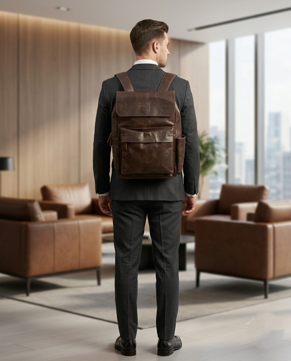 Handcrafted Vintage Genuine Leather Backpack | Minimalist Daily Travel Bag
