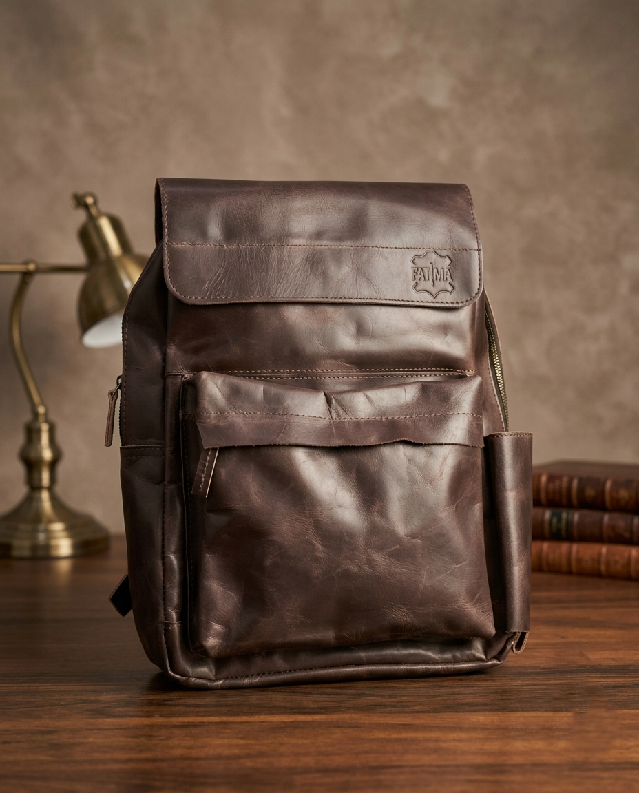 Handcrafted Vintage Genuine Leather Backpack | Minimalist Daily Travel Bag