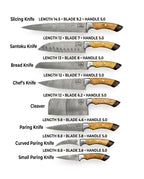 Exquisite 8-Piece Handcrafted Culinary Masterpiece Set with Leather Roll Case Eight pcs kitchen knives set