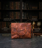Heritage Vintage Leather Laptop Bag – Rugged Messenger Briefcase for Men