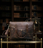 Heritage Vintage Leather Laptop Bag – Rugged Messenger Briefcase for Men