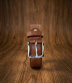 Premium Men’s Textured Genuine Leather Belt – Heritage Tan Brown